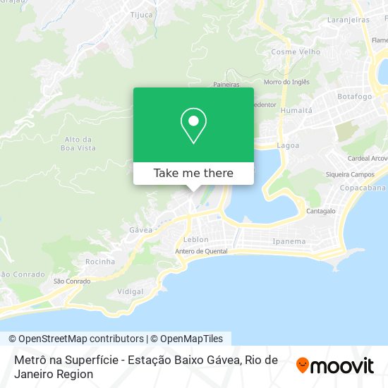 Metrô na Superfície - Estação Baixo Gávea map