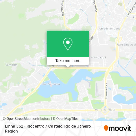 Linha 352 - Riocentro / Castelo map