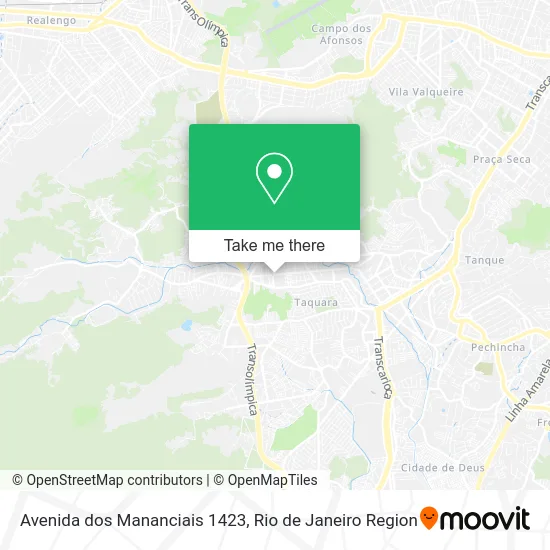 Avenida dos Mananciais 1423 map