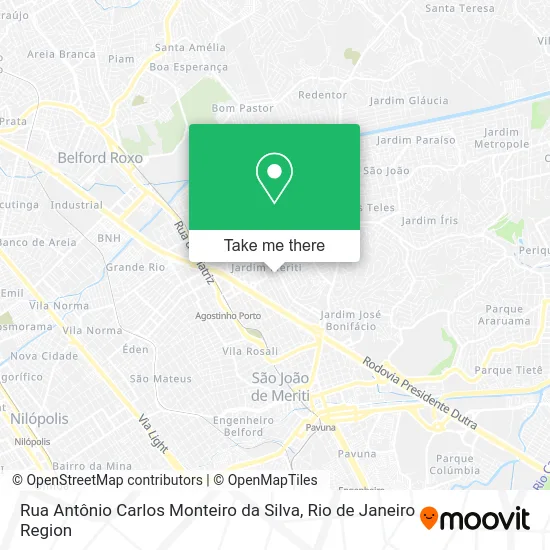 Rua Antônio Carlos Monteiro da Silva map