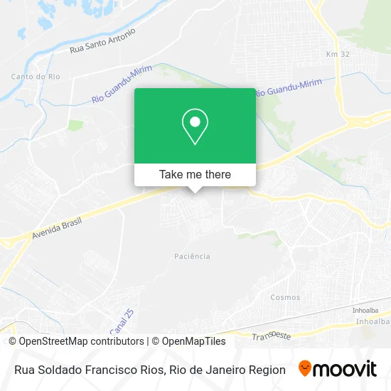 Rua Soldado Francisco Rios map