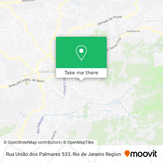 Rua União dos Palmares 533 map