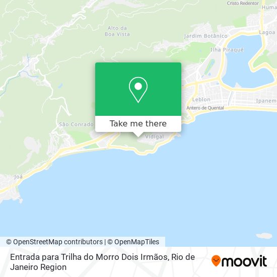 Entrada para Trilha do Morro Dois Irmãos map