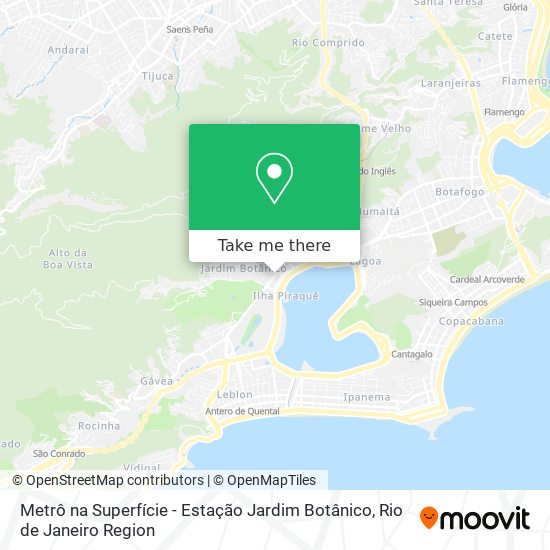 Mapa Metrô na Superfície - Estação Jardim Botânico