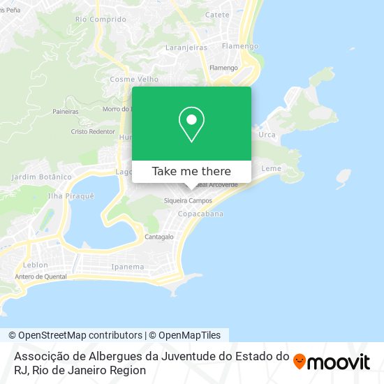 Mapa Associção de Albergues da Juventude do Estado do RJ