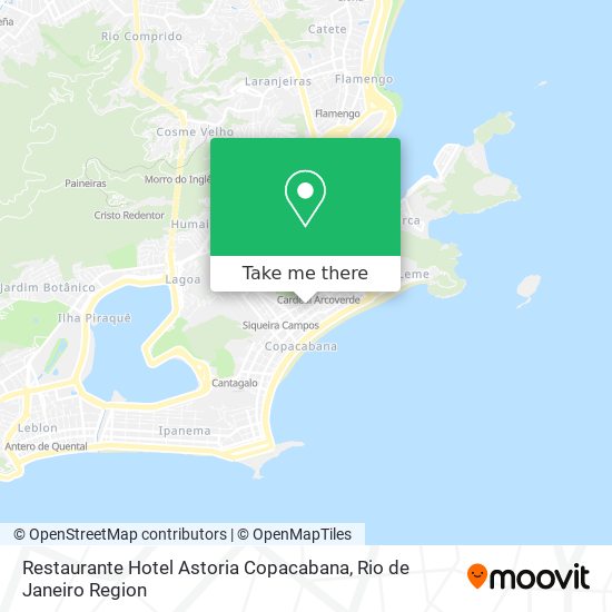 Mapa Restaurante Hotel Astoria Copacabana