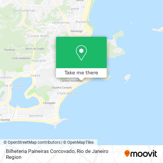 Bilheteria Paineiras Corcovado map