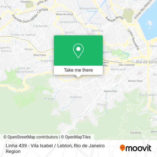 Linha 439 - Vila Isabel / Leblon map