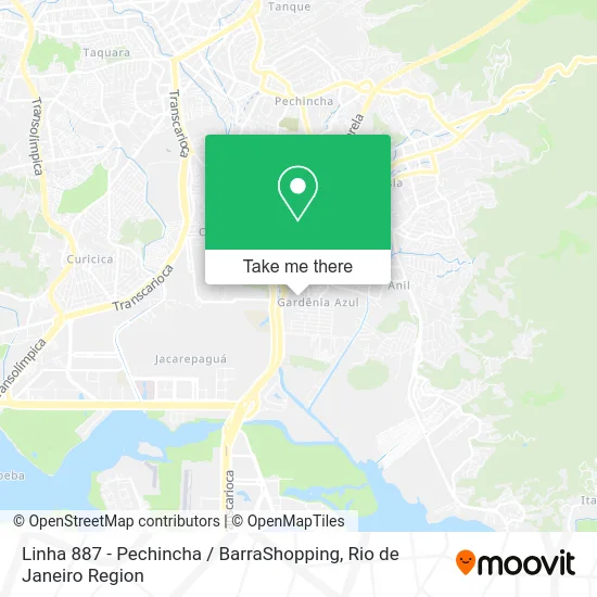 Linha 887 - Pechincha / BarraShopping map