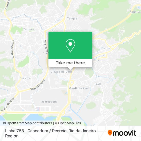 Mapa Linha 753 - Cascadura / Recreio