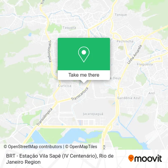 BRT - Estação Vila Sapê (IV Centenário) map
