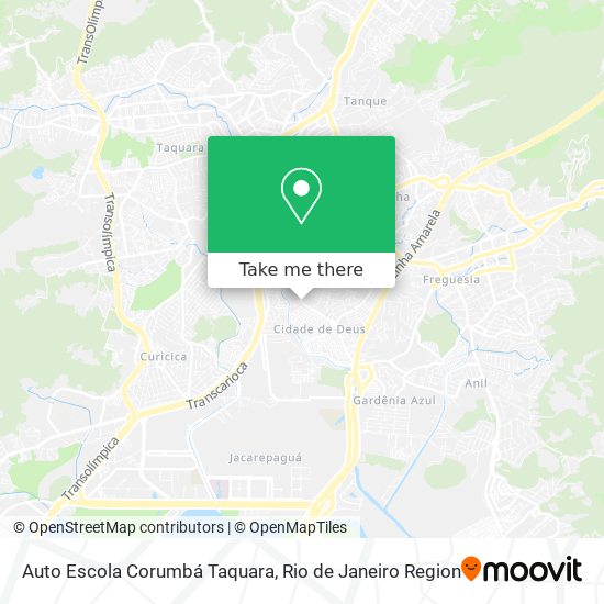 Mapa Auto Escola Corumbá Taquara