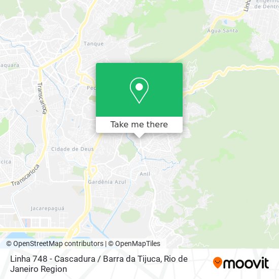 Mapa Linha 748 - Cascadura / Barra da Tijuca