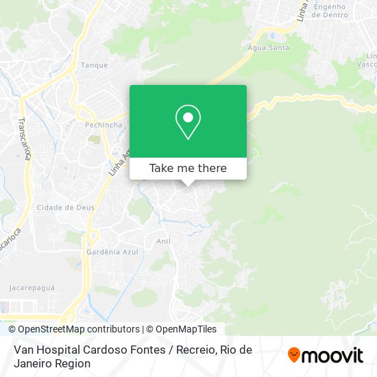 Mapa Van Hospital Cardoso Fontes / Recreio