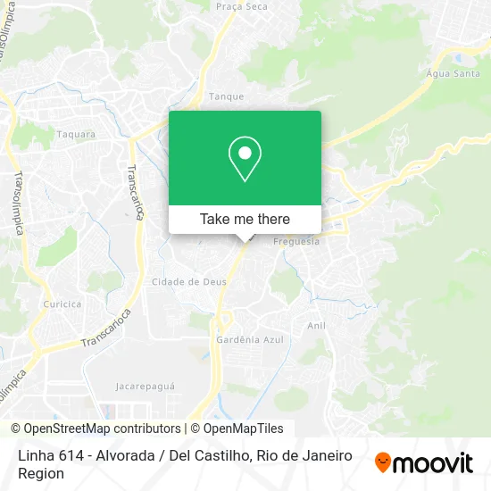 Linha 614 - Alvorada / Del Castilho map