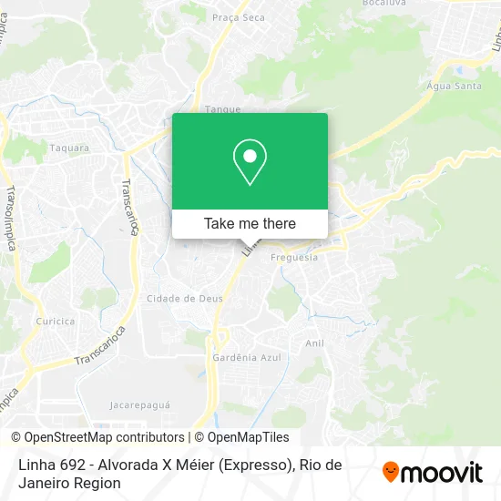 Linha 692 - Alvorada X Méier (Expresso) map