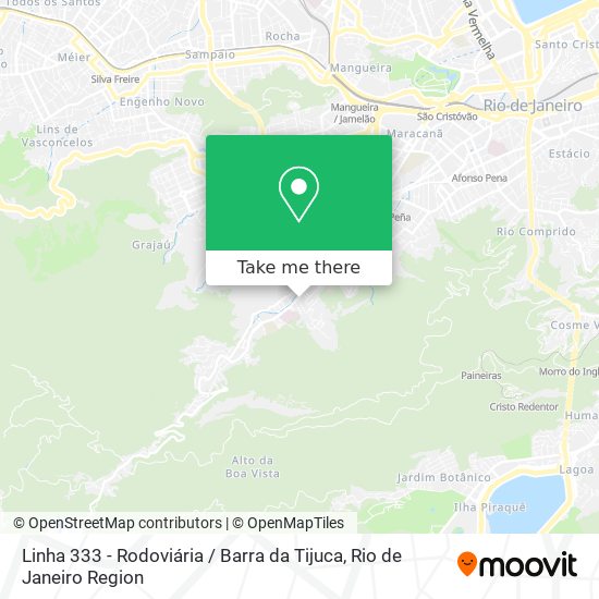 Linha 333 - Rodoviária / Barra da Tijuca map