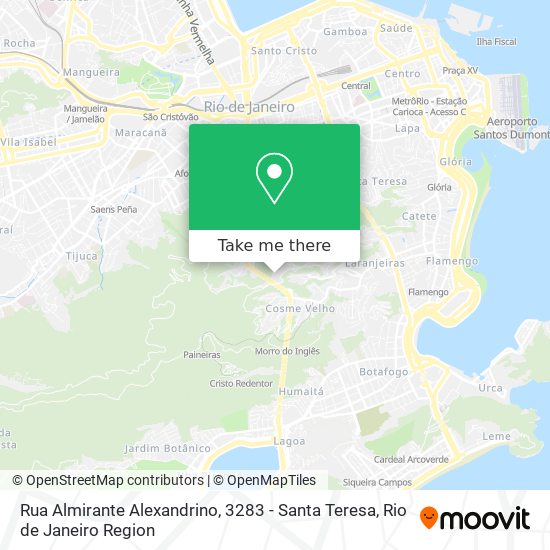Mapa Rua Almirante Alexandrino, 3283 - Santa Teresa