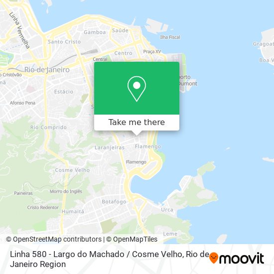 Mapa Linha 580 - Largo do Machado / Cosme Velho
