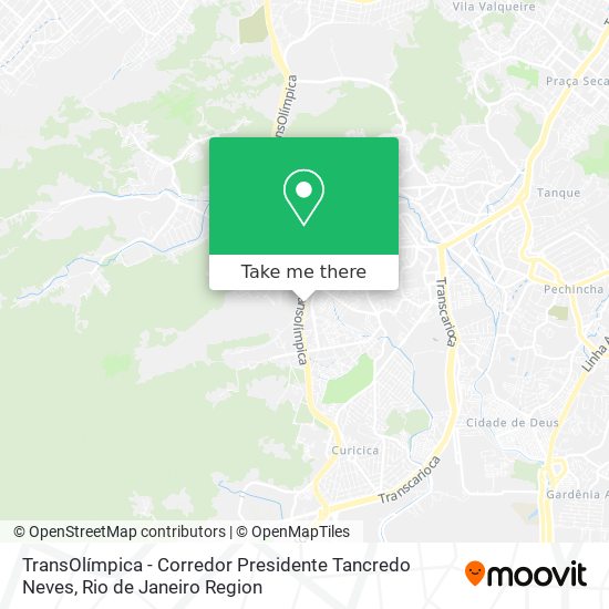TransOlímpica - Corredor Presidente Tancredo Neves map