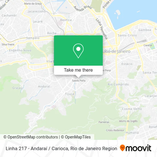 Linha 217 - Andaraí / Carioca map