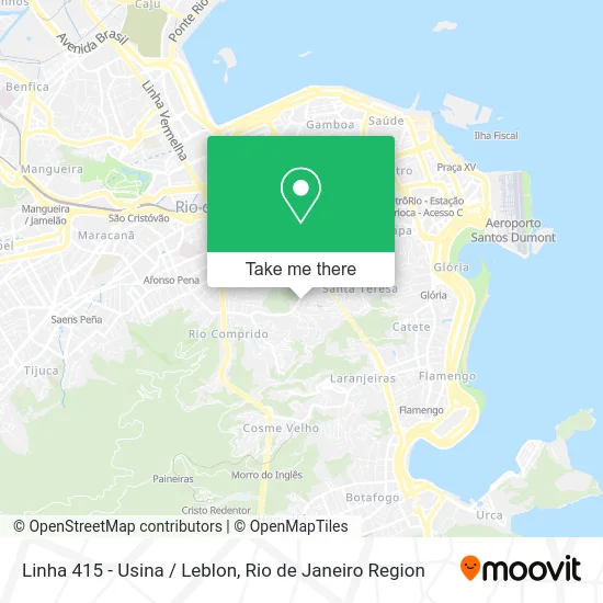 Linha 415 - Usina / Leblon map