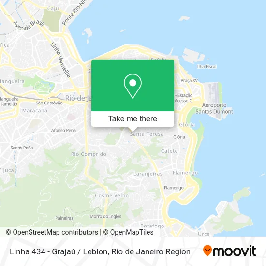 Linha 434 - Grajaú / Leblon map