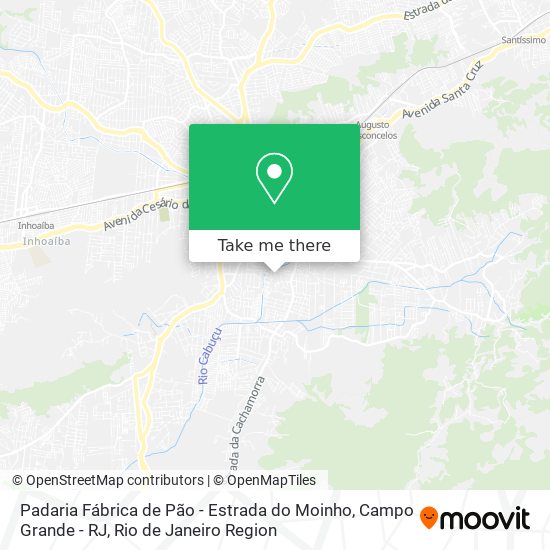 Mapa Padaria Fábrica de Pão - Estrada do Moinho, Campo Grande - RJ