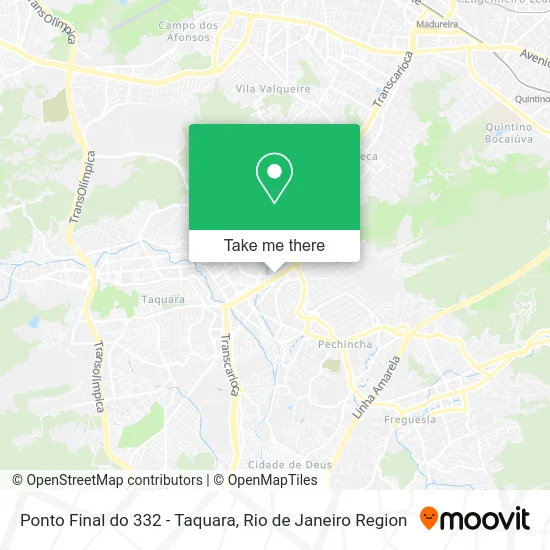 Ponto Final do 332 - Taquara map