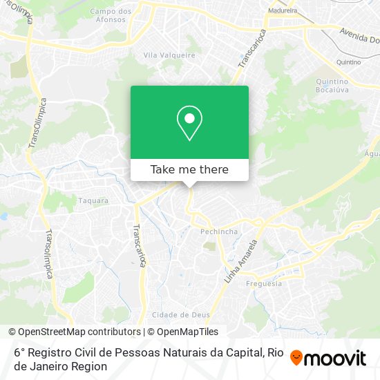 6° Registro Civil de Pessoas Naturais da Capital map