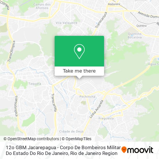 Mapa 12o GBM Jacarepagua - Corpo De Bombeiros Militar Do Estado Do Rio De Janeiro