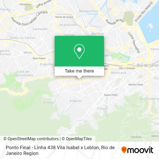 Ponto Final - Linha 438 Vila Isabel x Leblon map