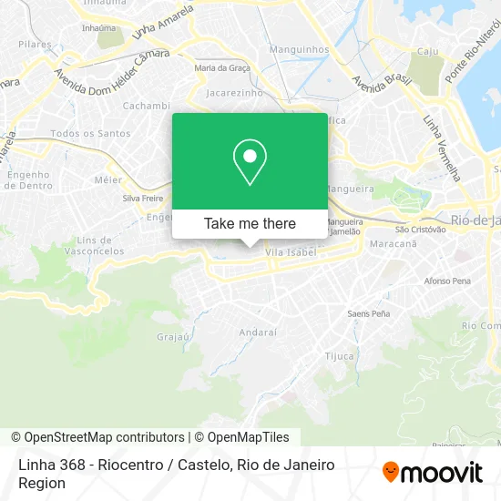 Linha 368 - Riocentro / Castelo map