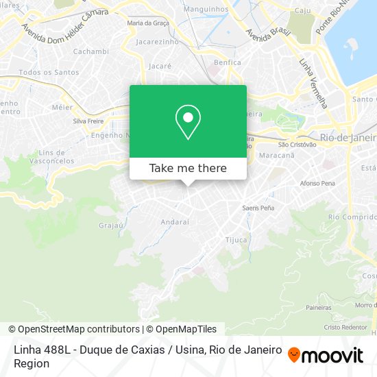 Mapa Linha 488L - Duque de Caxias / Usina