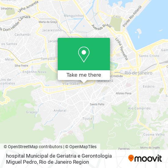 Mapa hospital Municipal de Geriatria e Gerontologia Miguel Pedro
