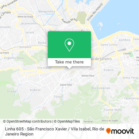 Linha 605 - São Francisco Xavier / Vila Isabel map