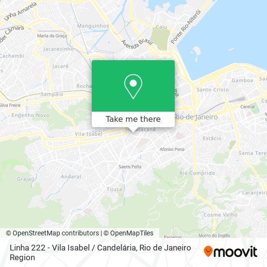 Linha 222 - Vila Isabel / Candelária map