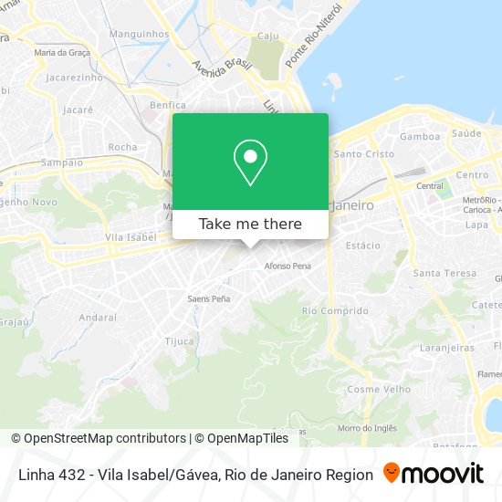 Linha 432 - Vila Isabel/Gávea map