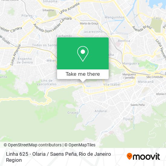 Linha 625 - Olaria / Saens Peña map