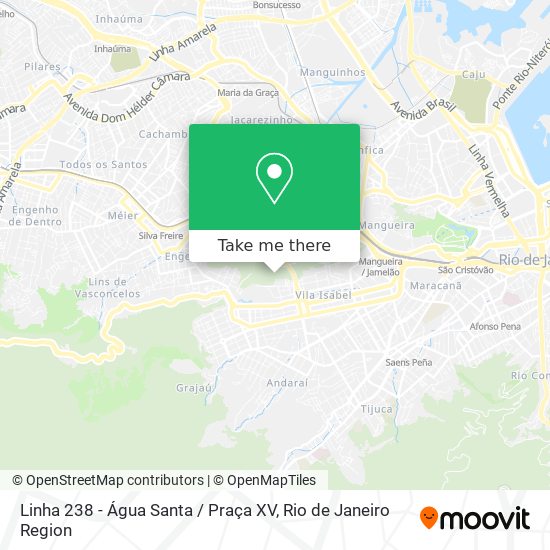 Mapa Linha 238 - Água Santa / Praça XV