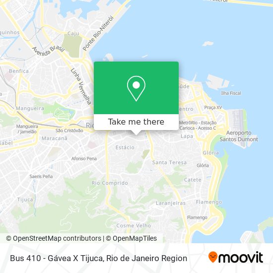 Mapa Bus 410 - Gávea X Tijuca