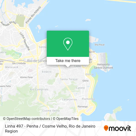 Linha 497 - Penha / Cosme Velho map