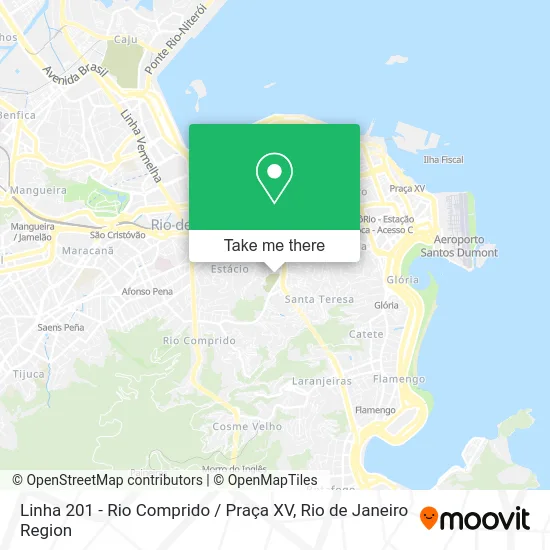 Linha 201 - Rio Comprido / Praça XV map