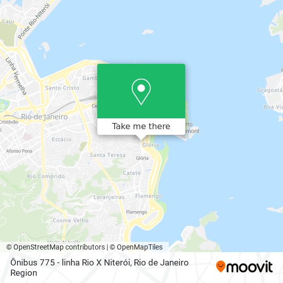 Mapa Ônibus 775  - linha Rio X Niterói