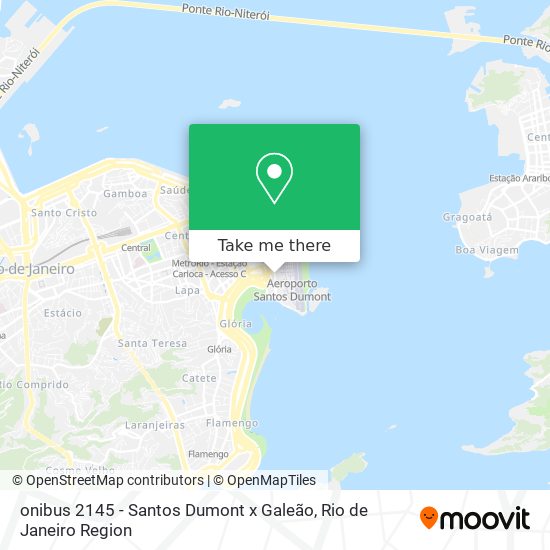 Mapa onibus 2145 - Santos Dumont x Galeão
