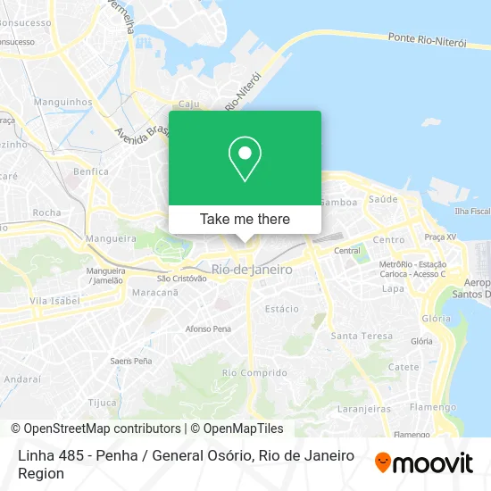 Linha 485 - Penha / General Osório map