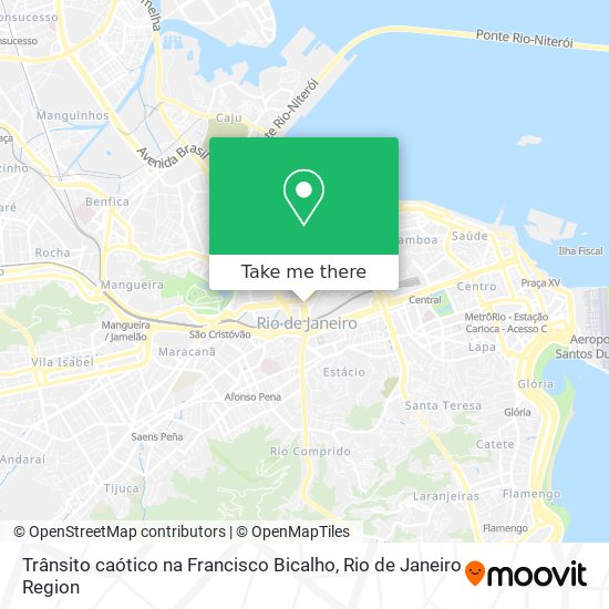 Trânsito caótico na Francisco Bicalho map