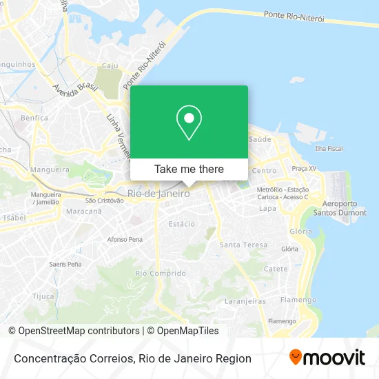 Concentração Correios map