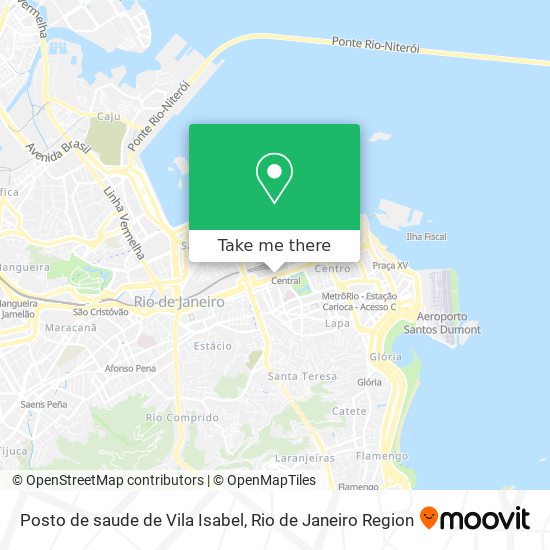 Mapa Posto de saude de Vila Isabel
