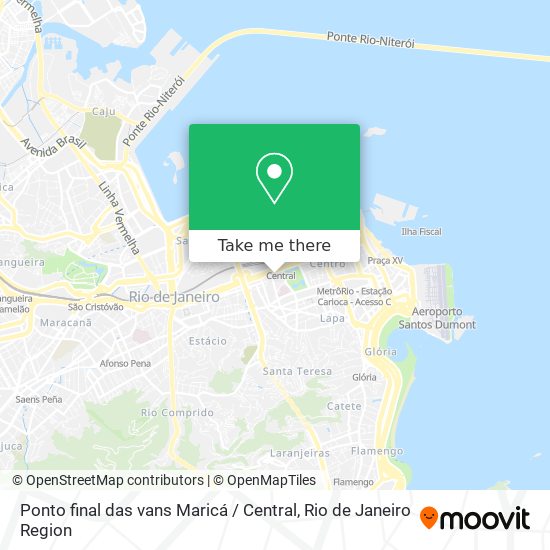Ponto final das vans Maricá / Central map
